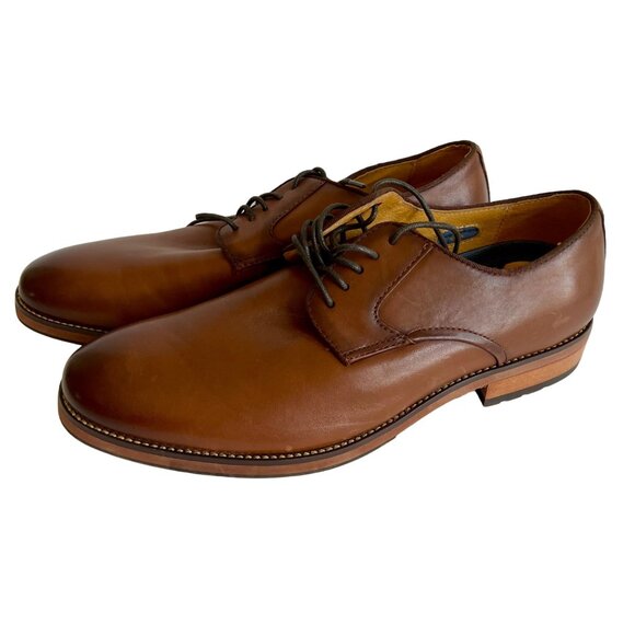 Florsheim Mens Leather Cognac Lace Up Oxford Dress shoes men US 9 EU 42 new